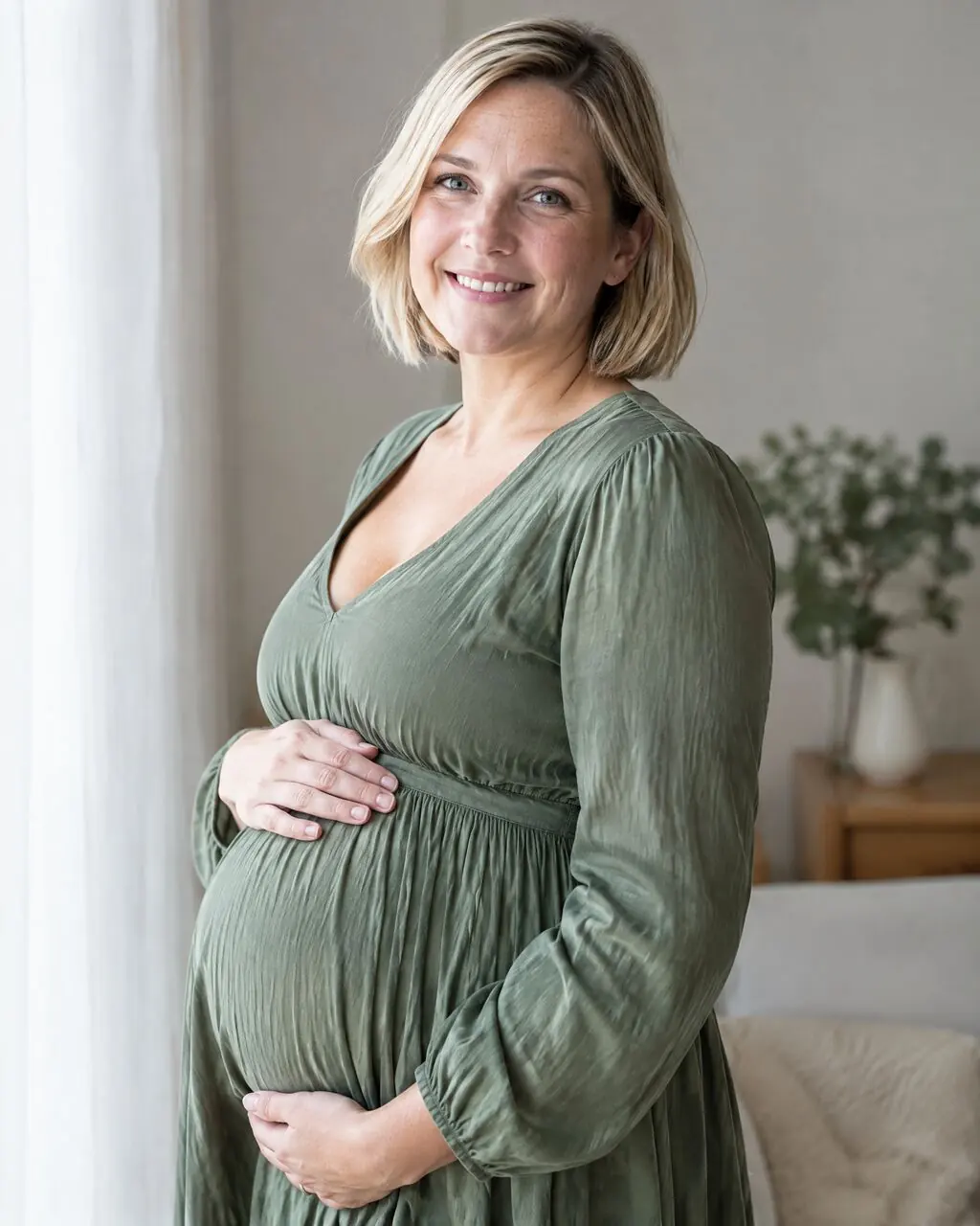 Idea de fotos de embarazo de mujer sonriendo a cámara