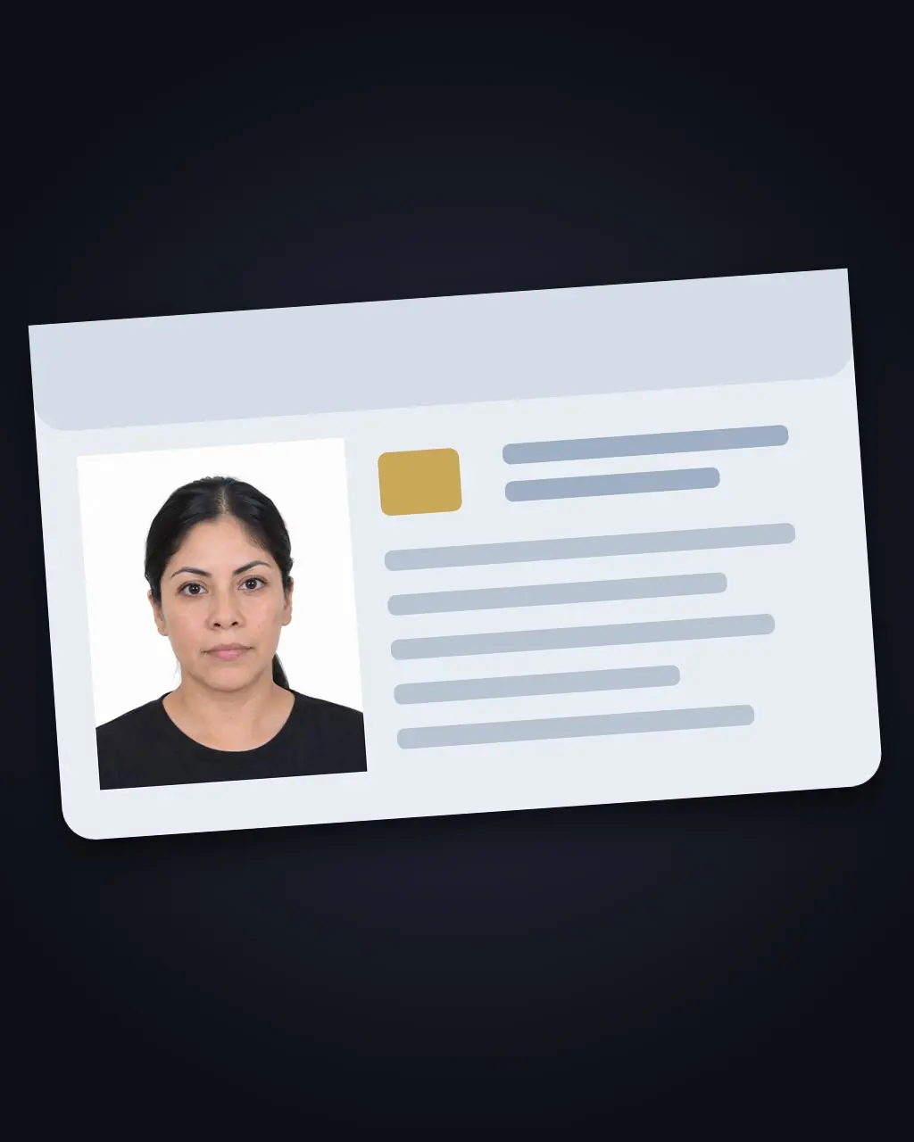 Foto carnet dentro de una maqueta de documento genérico