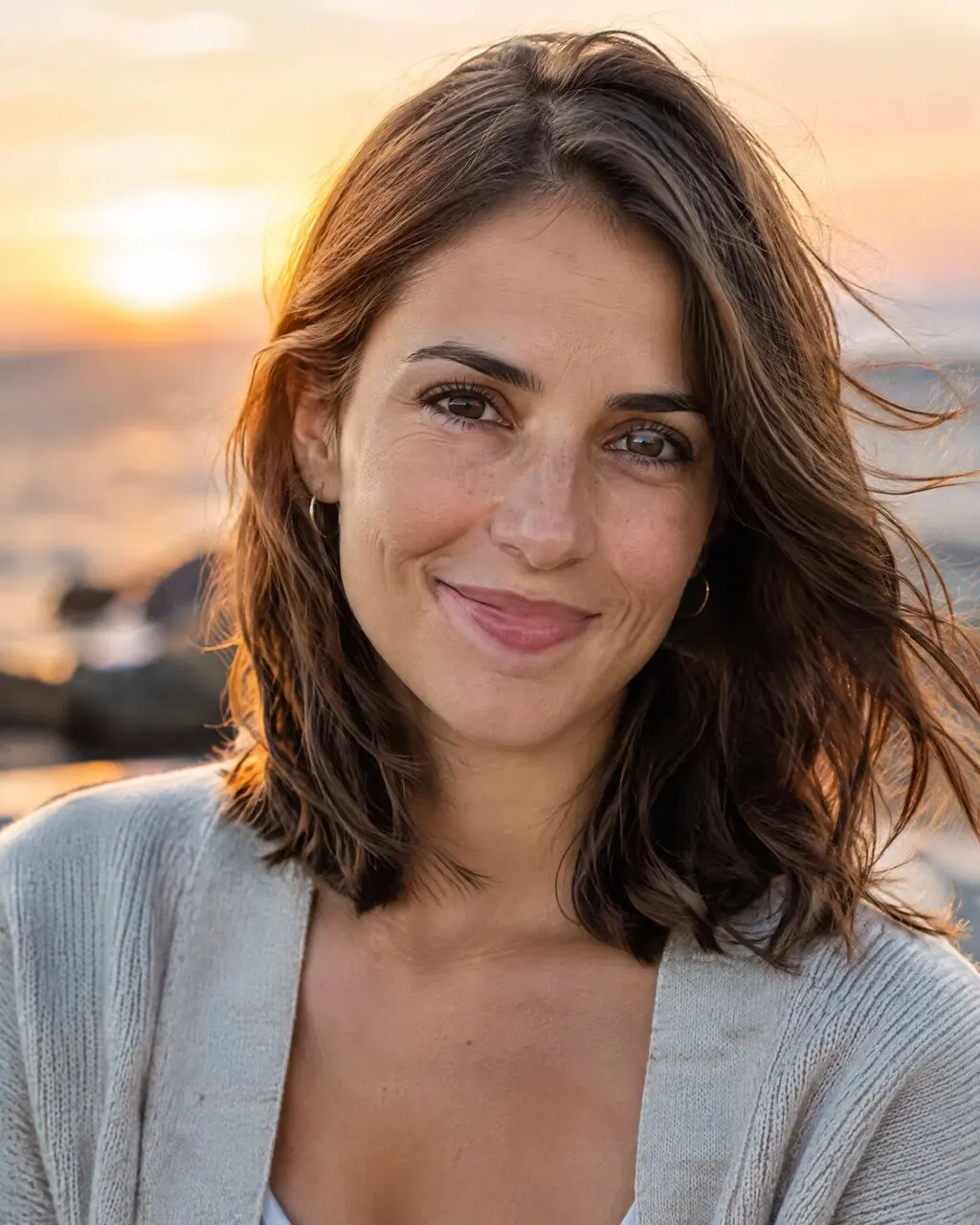 Foto para Tinder de mujer al aire libre con sonrisa natural