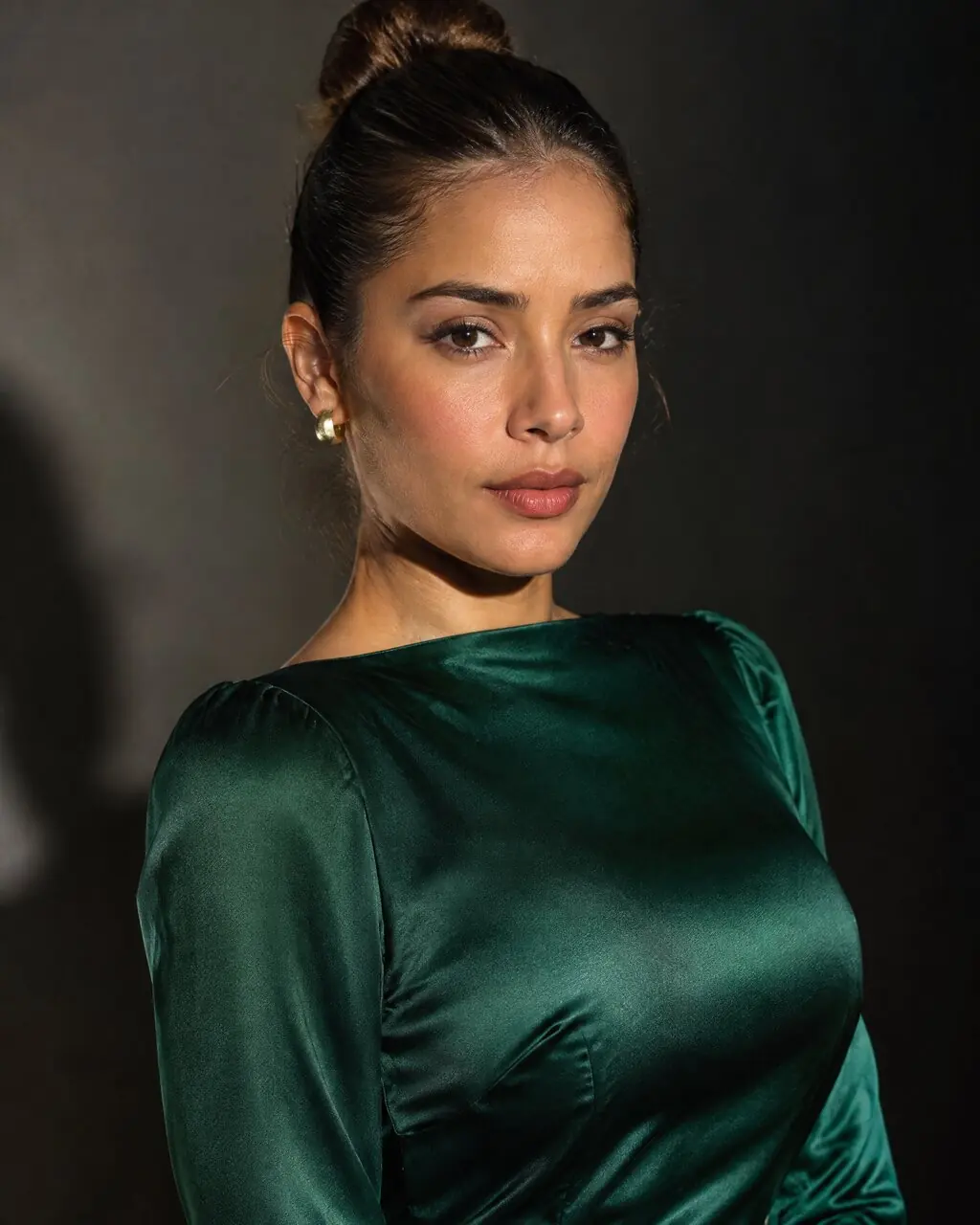 Foto estilo portada de revista de mujer con pelo recogido