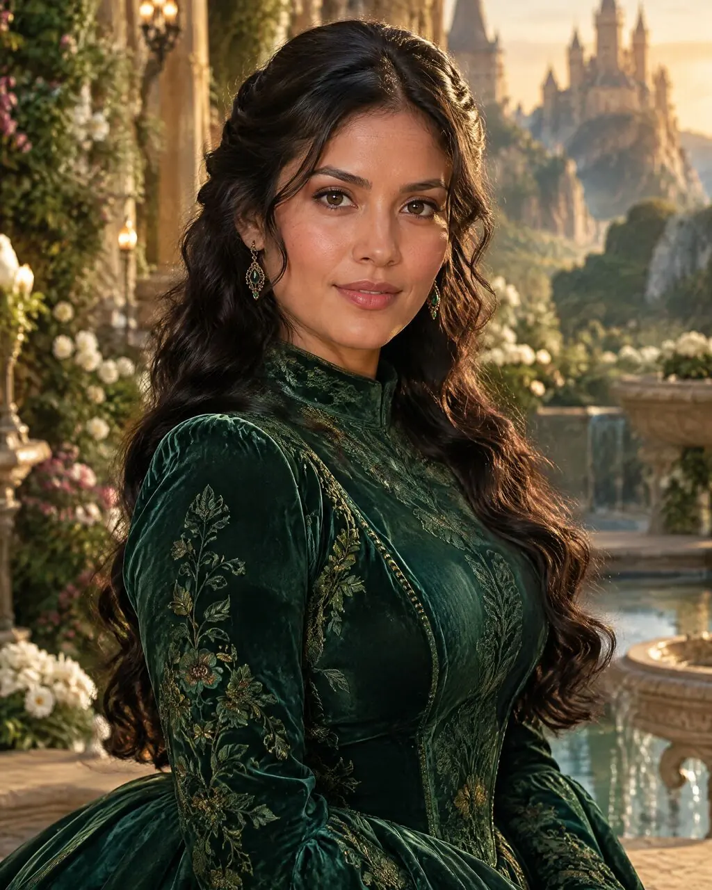 Foto estilo princesa en un jardín de palacio