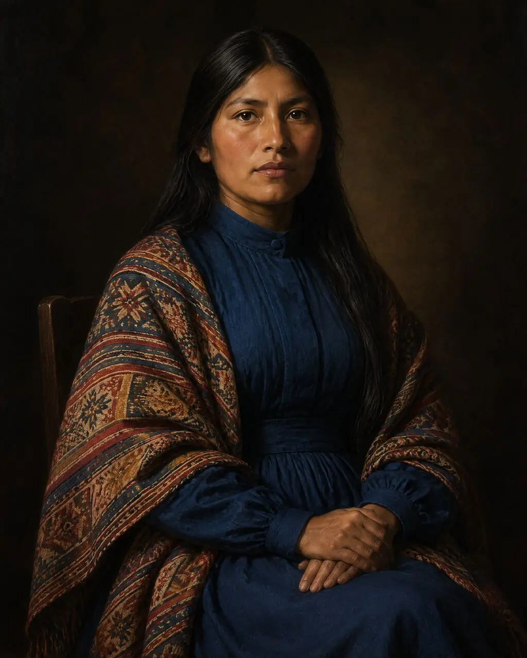 Convertir foto en pintura: retrato de mujer estilo óleo clásico